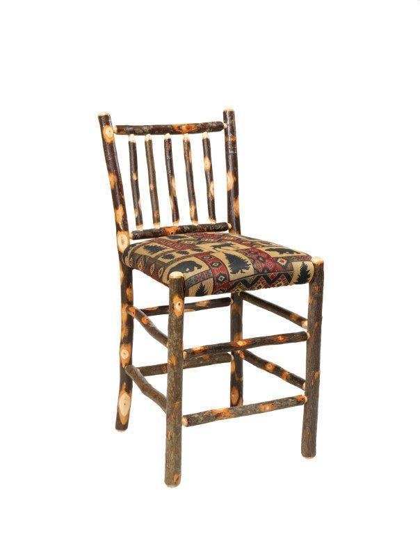 Amish Rustic Cabin Hickory 24 Bar Stool   Amish Rustic Cabin Hickory 24in Bar Stool 